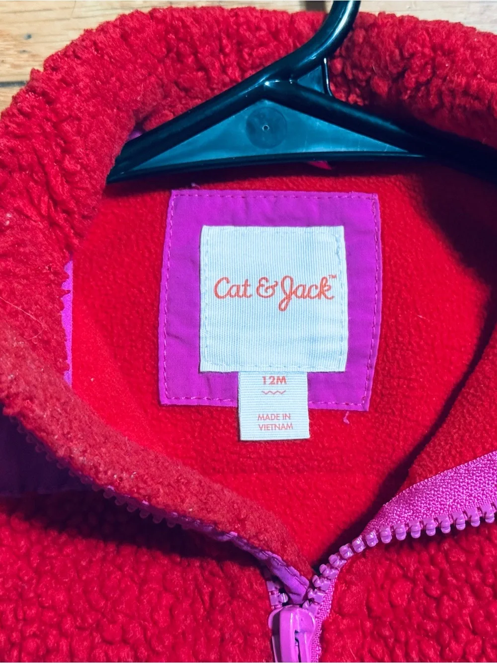 Cat & Jack Red and Pink Sherpa Jacket